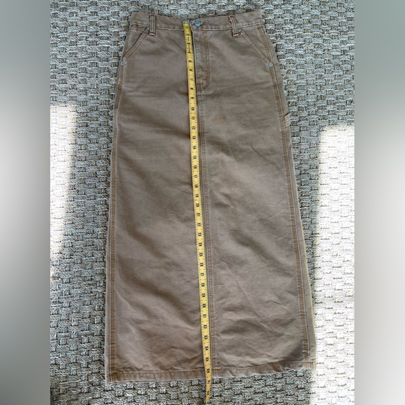 Vintage Ralph Lauren Polo Jeans Co. tan khaki carpenter maxi skirt 100% cotton - Picture 9 of 13